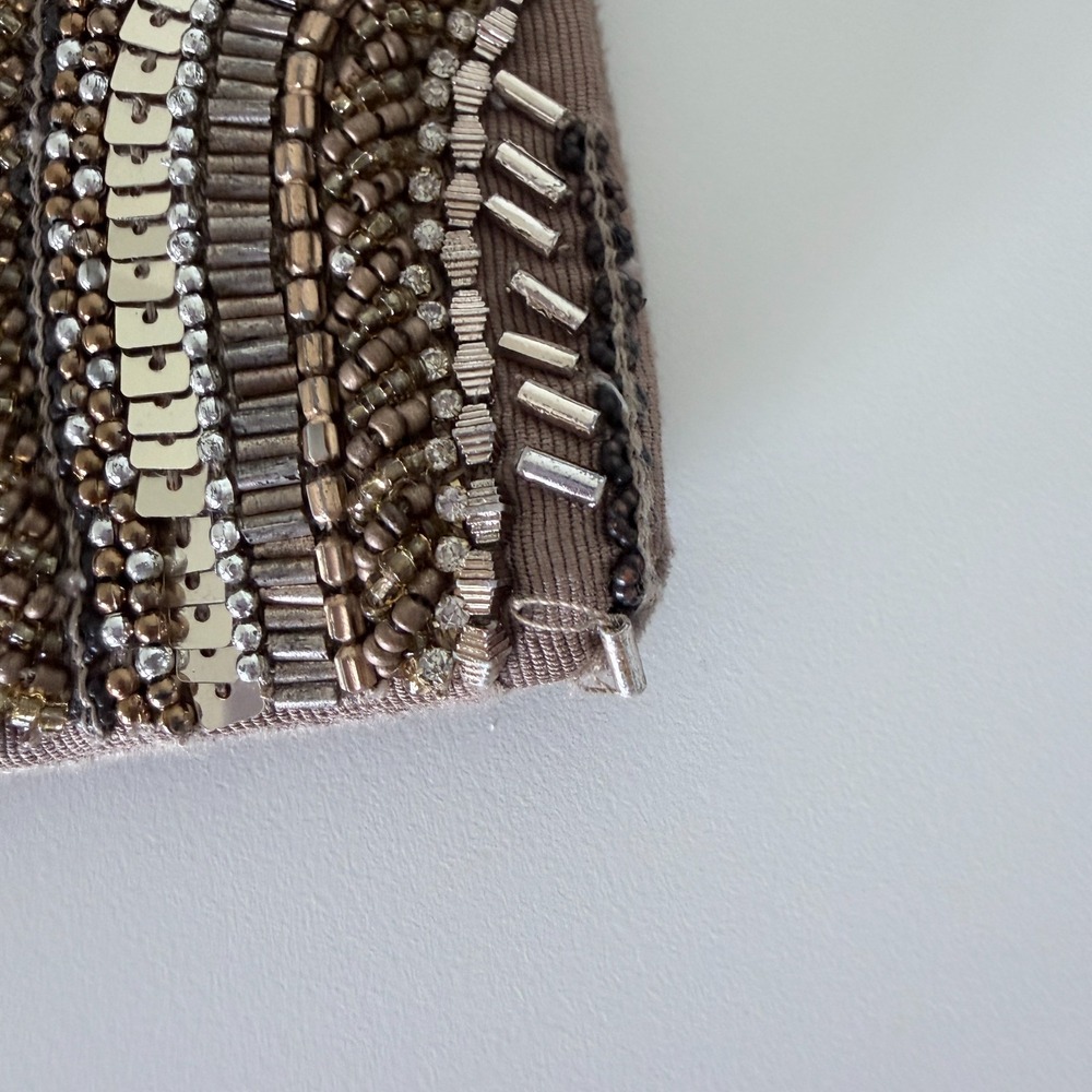 White House Black Market Beaded Wristlet Clutch Bag Art Deco 20s Flapper Wedding - Picture 4 of 8